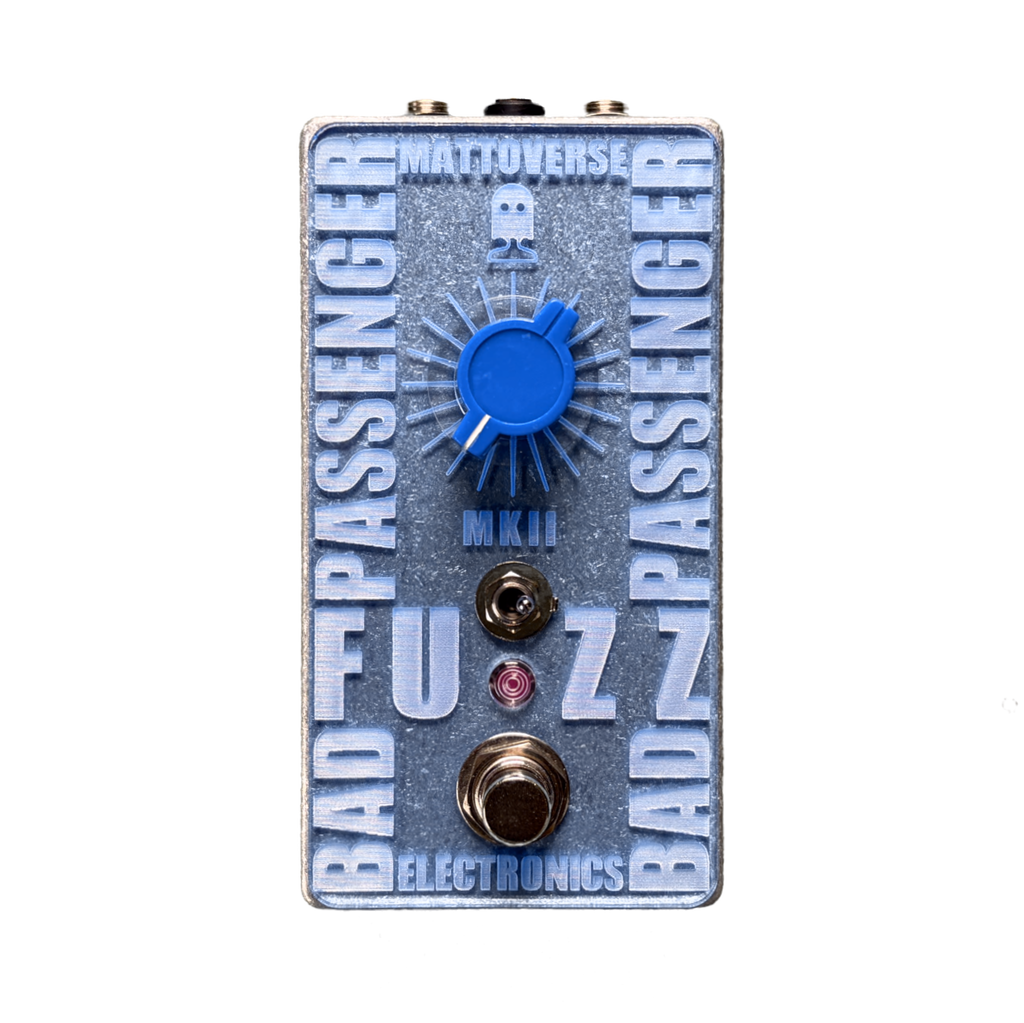 Mattoverse Bad Passenger Fuzz MKII - Pink LED - Engraved Transparent Blue Acrylic Faceplate